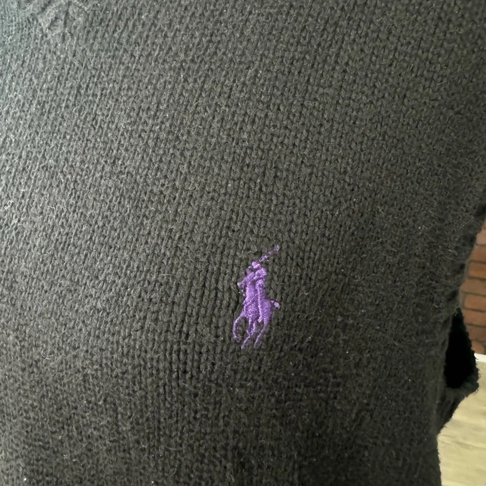 Ralph Lauren Polo Sweater Vest‎ Men’s Black With Purple Pony Large